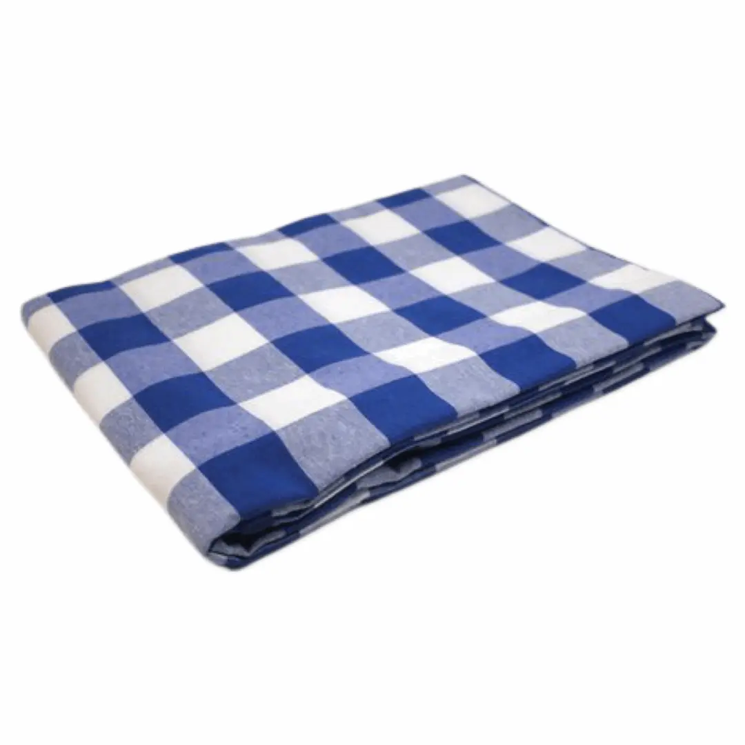 Opgevouden Tafelkleed Grote ruit blauw - Bamar Lifestyle