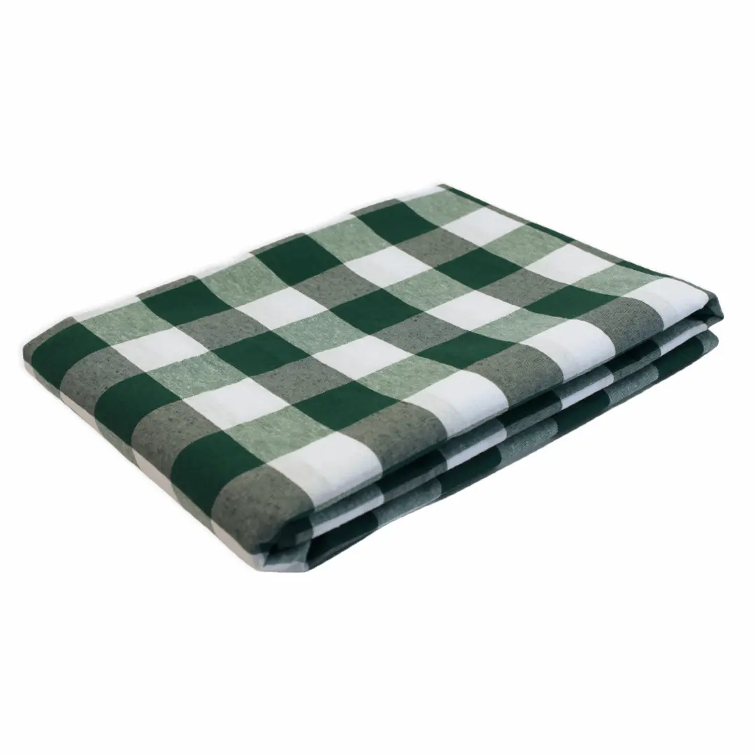 Opgevouwen tafelkleed Grote ruit groen - Bamar Lifestyle