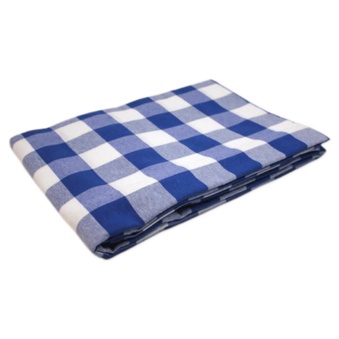 Opgevouden Tafelkleed Grote ruit blauw - Bamar Lifestyle