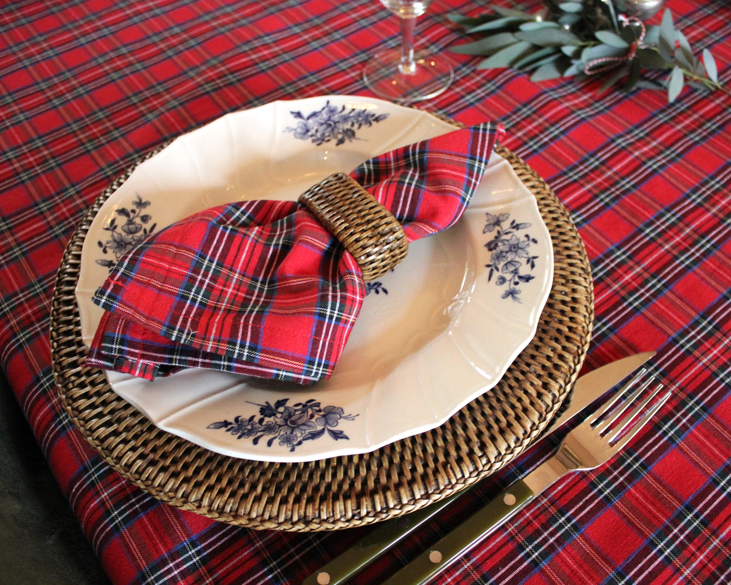 Tafelkleed Windsor Schotse ruit rood - Bamar Lifestyle
