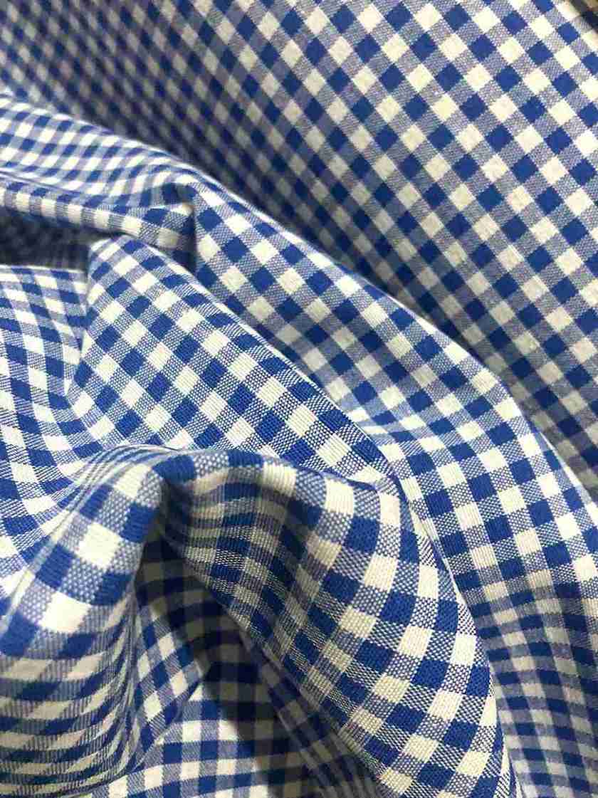 Blauw Brabants bont stof kleurstaal