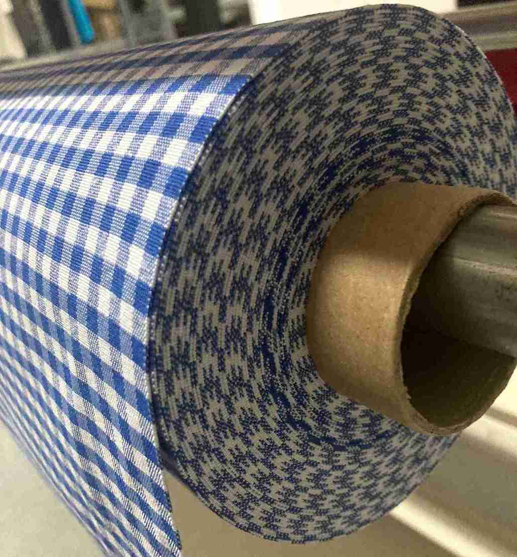 Blauw Brabants bont stof per meter - Kleine ruit - Bamar Lifestyle