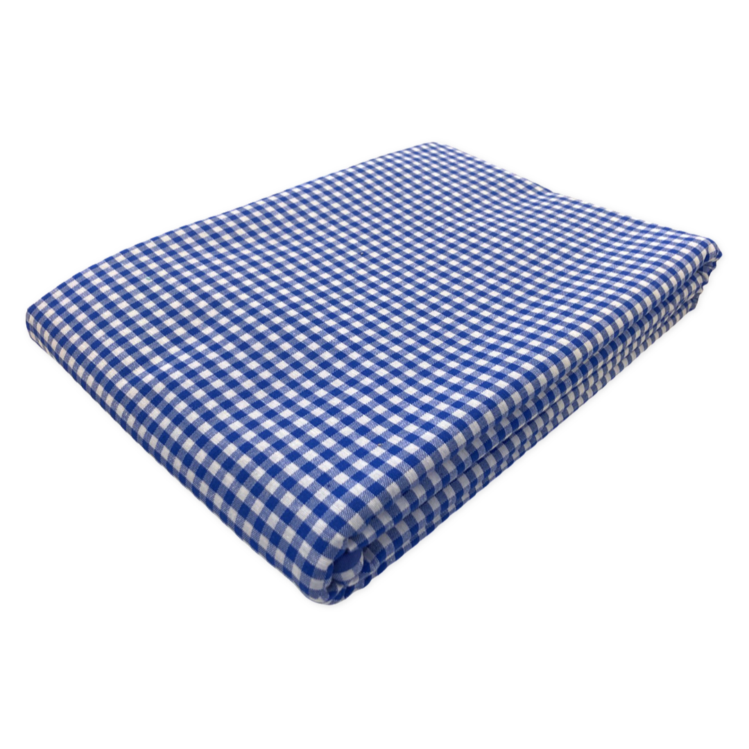 Opgevouwen blauw wit geruit tafelkleed - Bamar Lifestyle