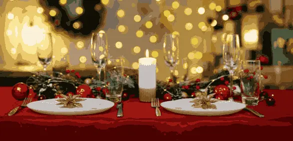 Rood tafelkleed op tafel