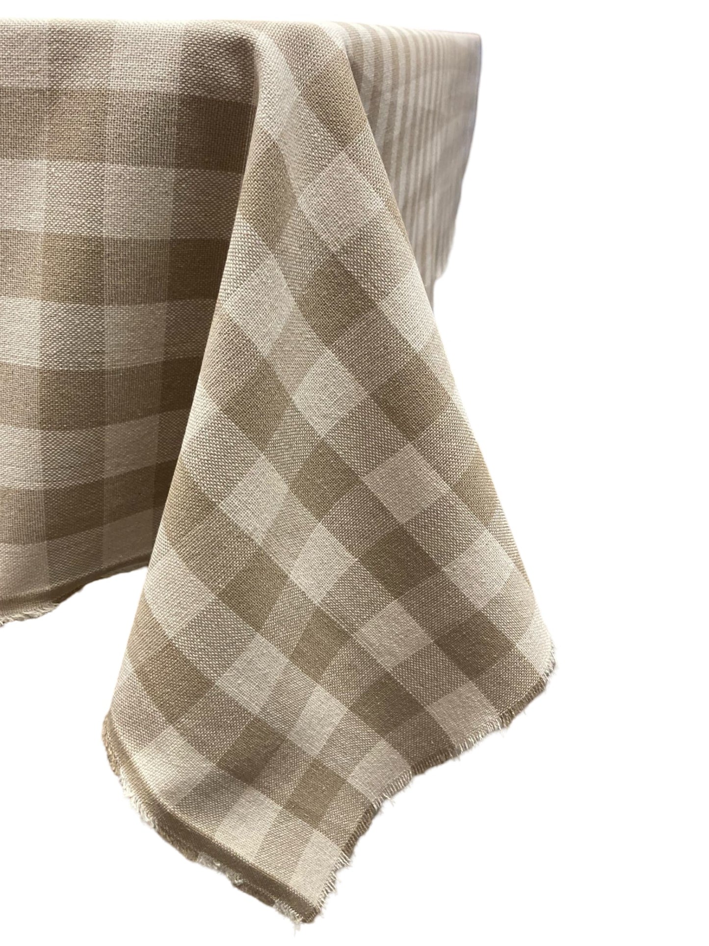 Beige Geblokt Tafelkleed Céline