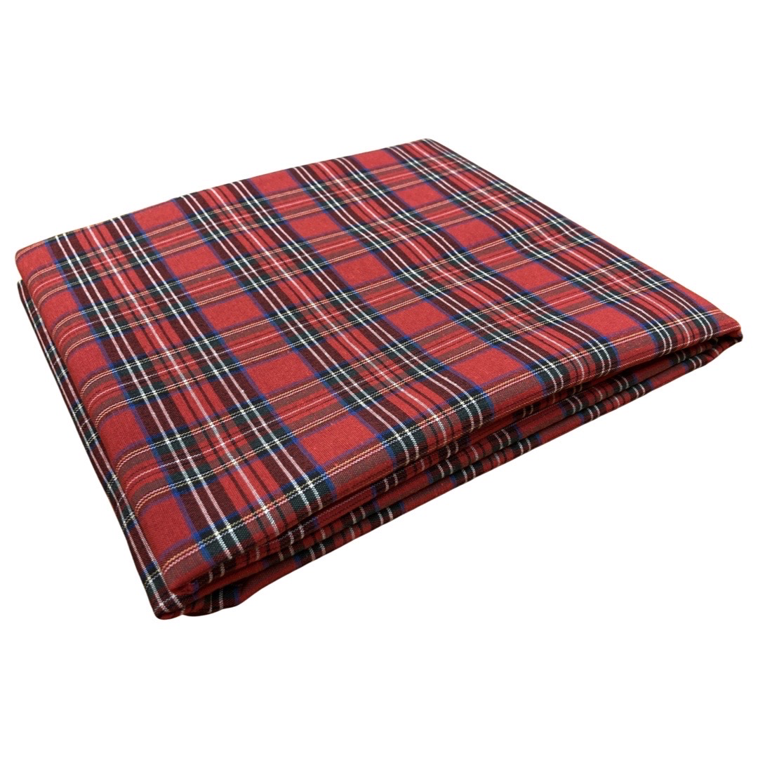 Opgevouwen Tafelloper Schotse ruit rood Windsor - Bamar Lifestyle