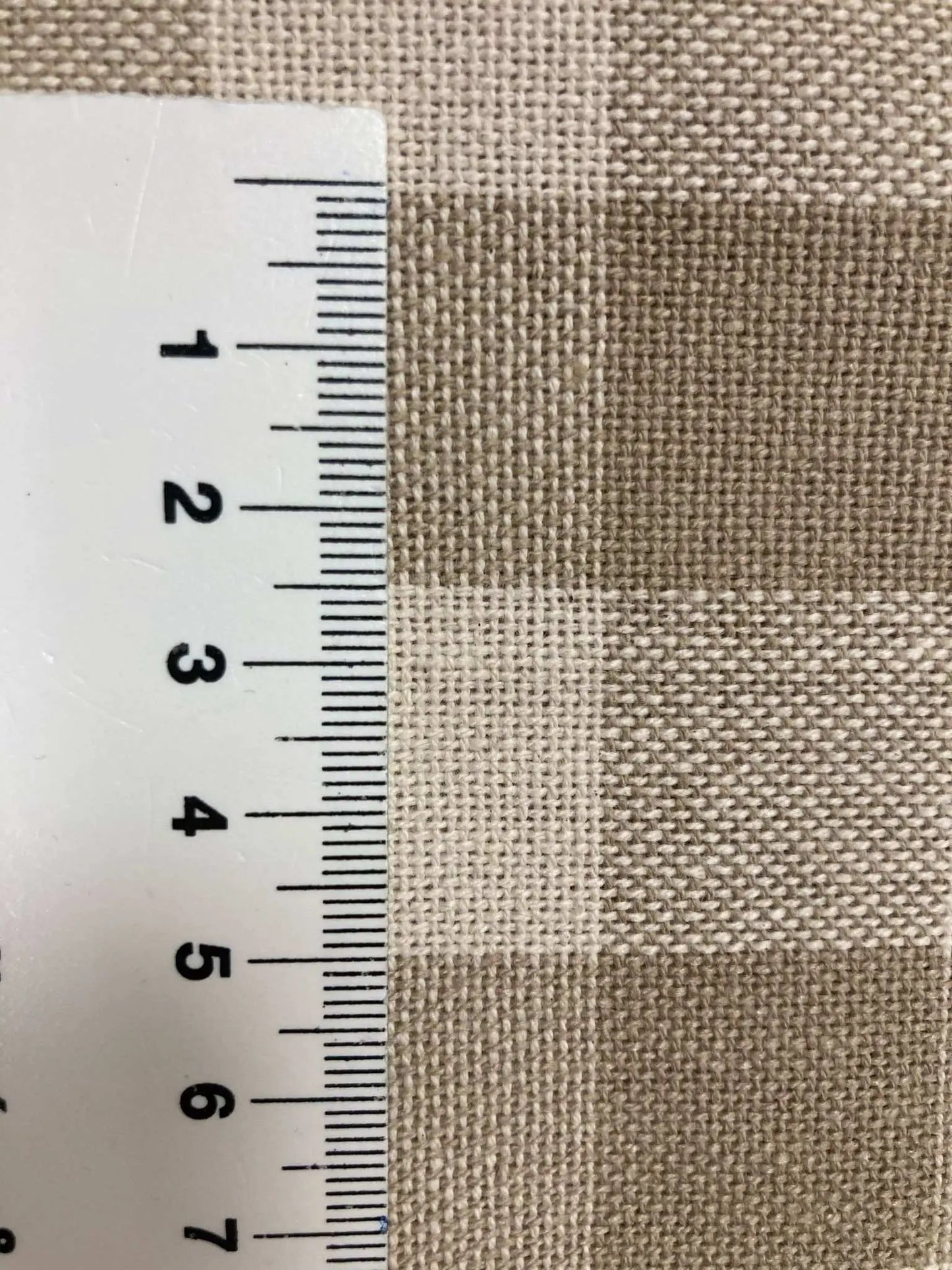 Afmeting ruit geblokt taupe tafelkleed