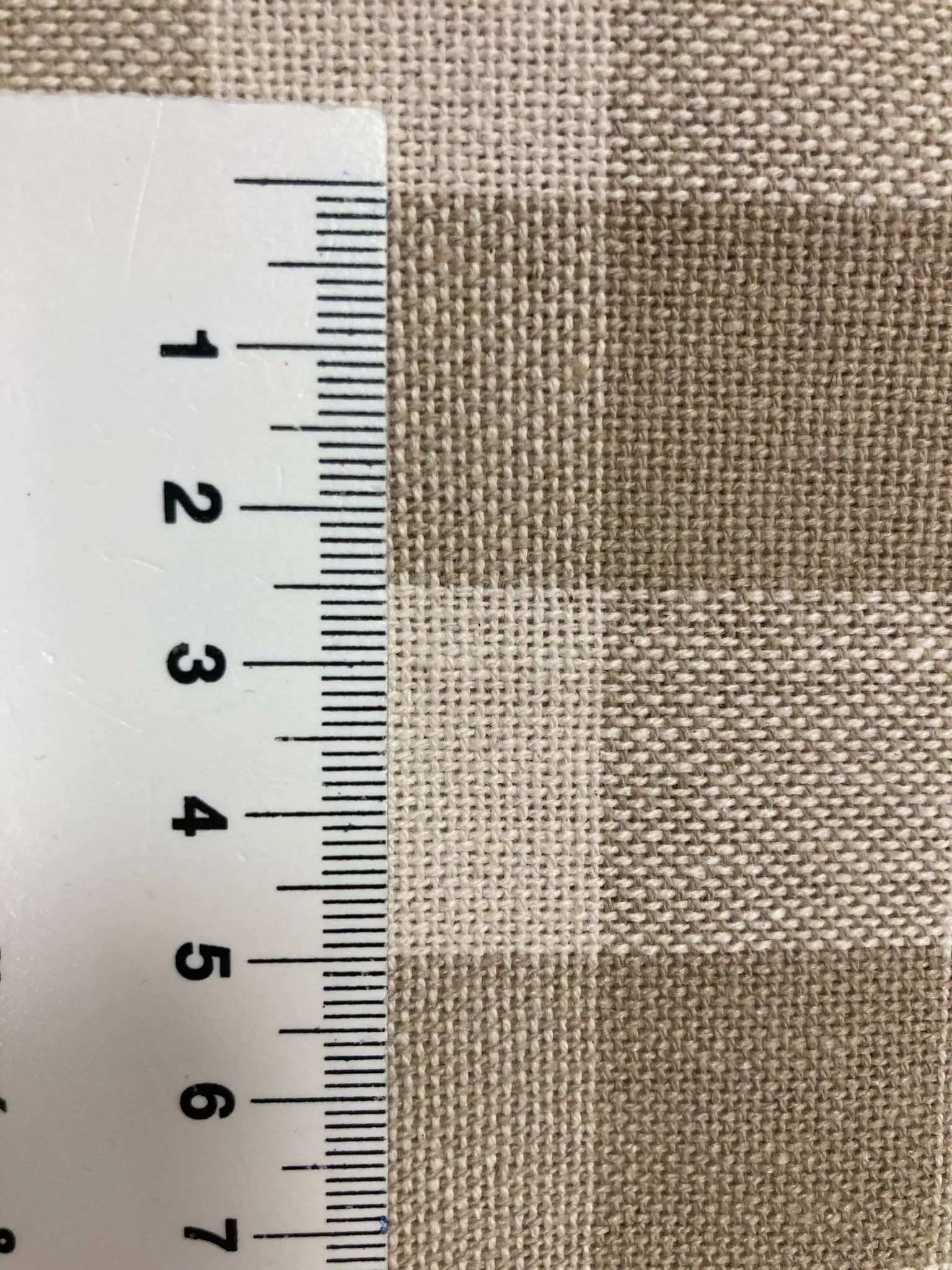 Afmeting ruit geblokt taupe tafelkleed