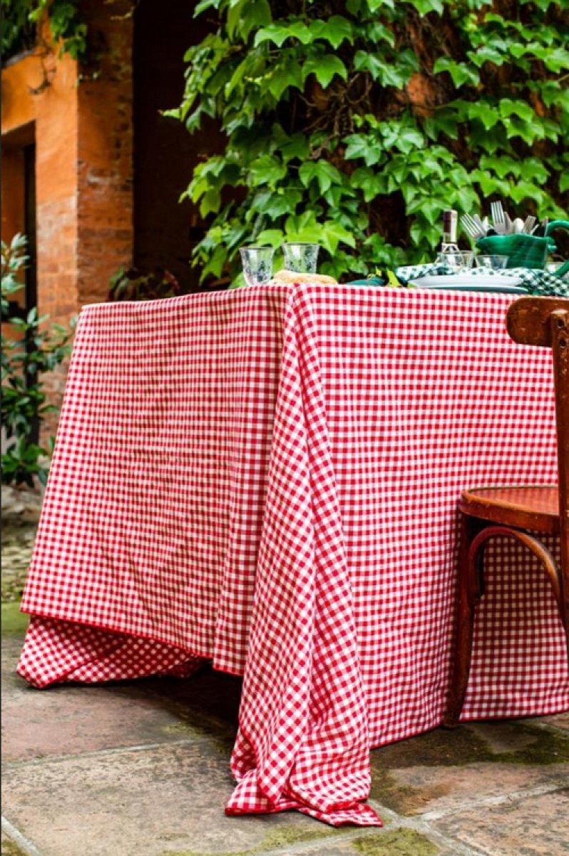 Tafelkleed Klein ruit rood (Strijkvrij) - Bamar Lifestyle