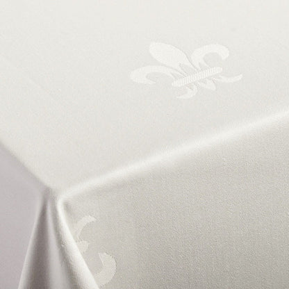 Tafelkleed Franse lelie ivoor (Hotelkwaliteit: 250 gr/m2) - 100% katoen damast - Bamar Lifestyle