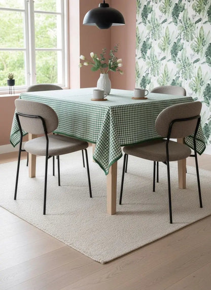 Groen geruit tafelkleed - kleine ruit (Strijkvrij) - Bamar Lifestyle