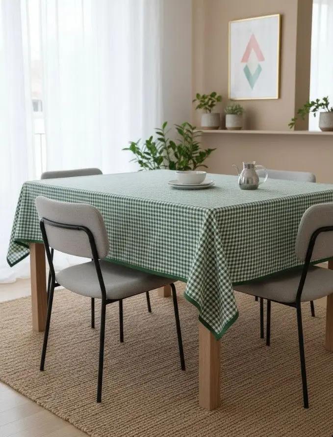 Groen geruit tafelkleed - kleine ruit (Strijkvrij) - Bamar Lifestyle