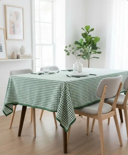 Groen geruit tafelkleed - kleine ruit (Strijkvrij) - Bamar Lifestyle