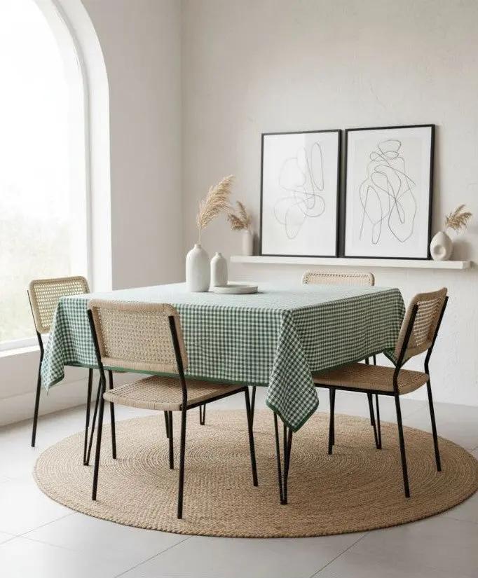 Groen geruit tafelkleed - kleine ruit (Strijkvrij) - Bamar Lifestyle