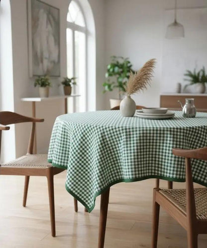 Groen geruit tafelkleed - kleine ruit (Strijkvrij) - Bamar Lifestyle