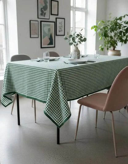 Groen geruit tafelkleed - kleine ruit (Strijkvrij) - Bamar Lifestyle