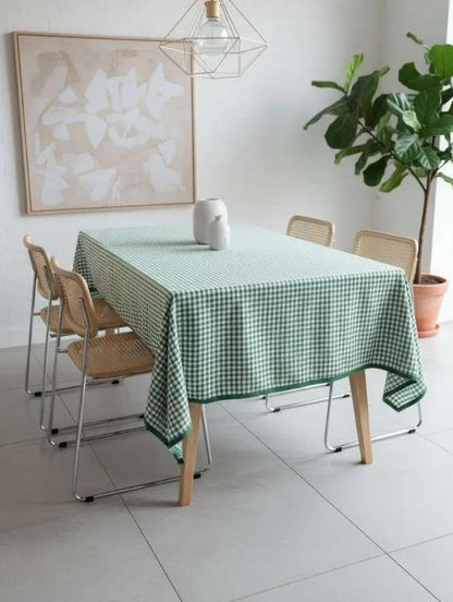 Groen geruit tafelkleed - kleine ruit (Strijkvrij) - Bamar Lifestyle