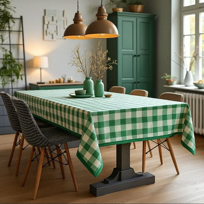 Groen geruit tafelkleed - Grote ruit (Strijkvrij)