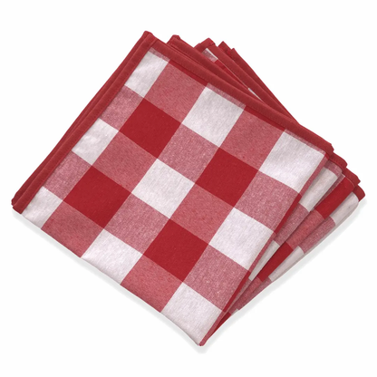 Stapel Grote Rood wit geruite servetten Brabants bont - Bamar Lifestyle