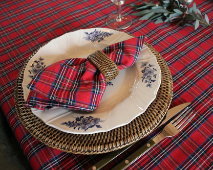 Servet Windsor rood met Tartan patroon - Bamar Lifestyle