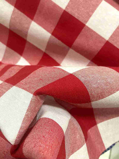 Stof Brabants bont rood per meter - Bamar Lifestyle