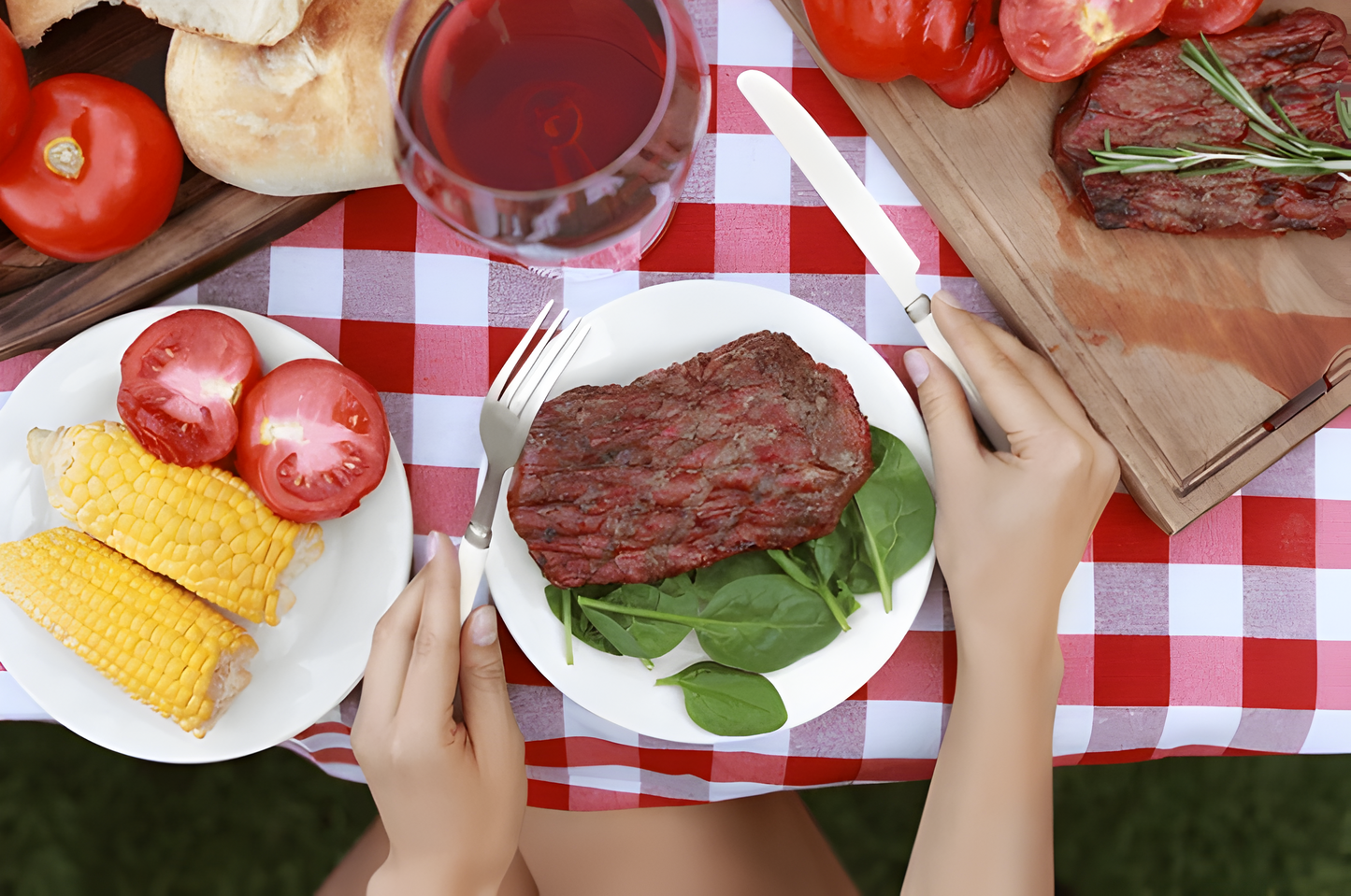 Tafelloper Grote ruit rood (Strijkvrij) - Bamar Lifestyle