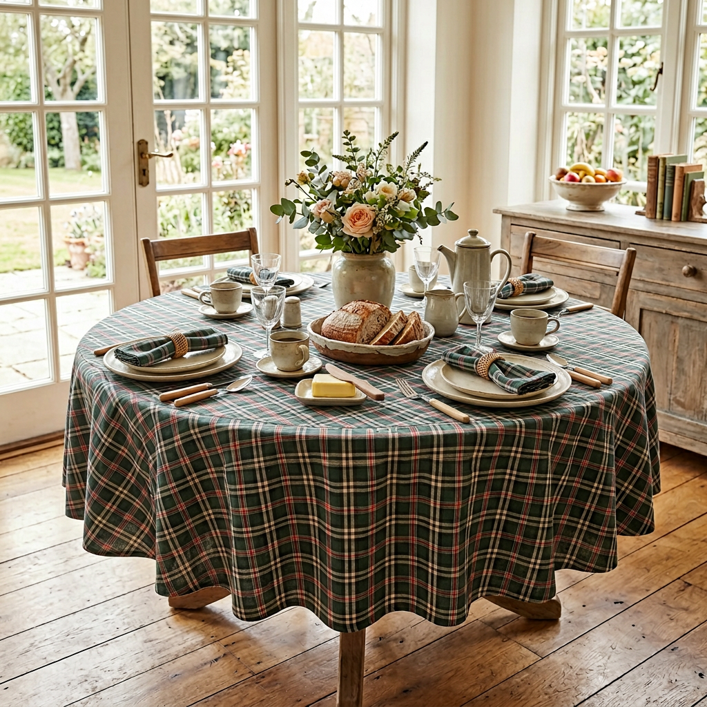 Groen Geruit Tafelkleed Castle – Schotse Ruit / Tartan (Strijkvrij) Bamar Lifestyle