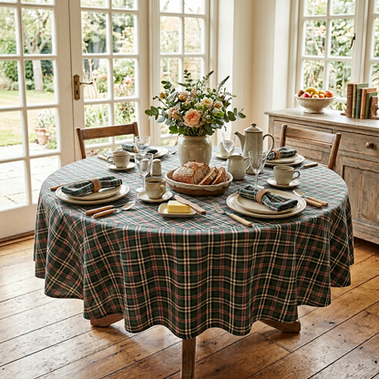 Groen Geruit Tafelkleed Castle – Schotse Ruit / Tartan (Strijkvrij) Bamar Lifestyle