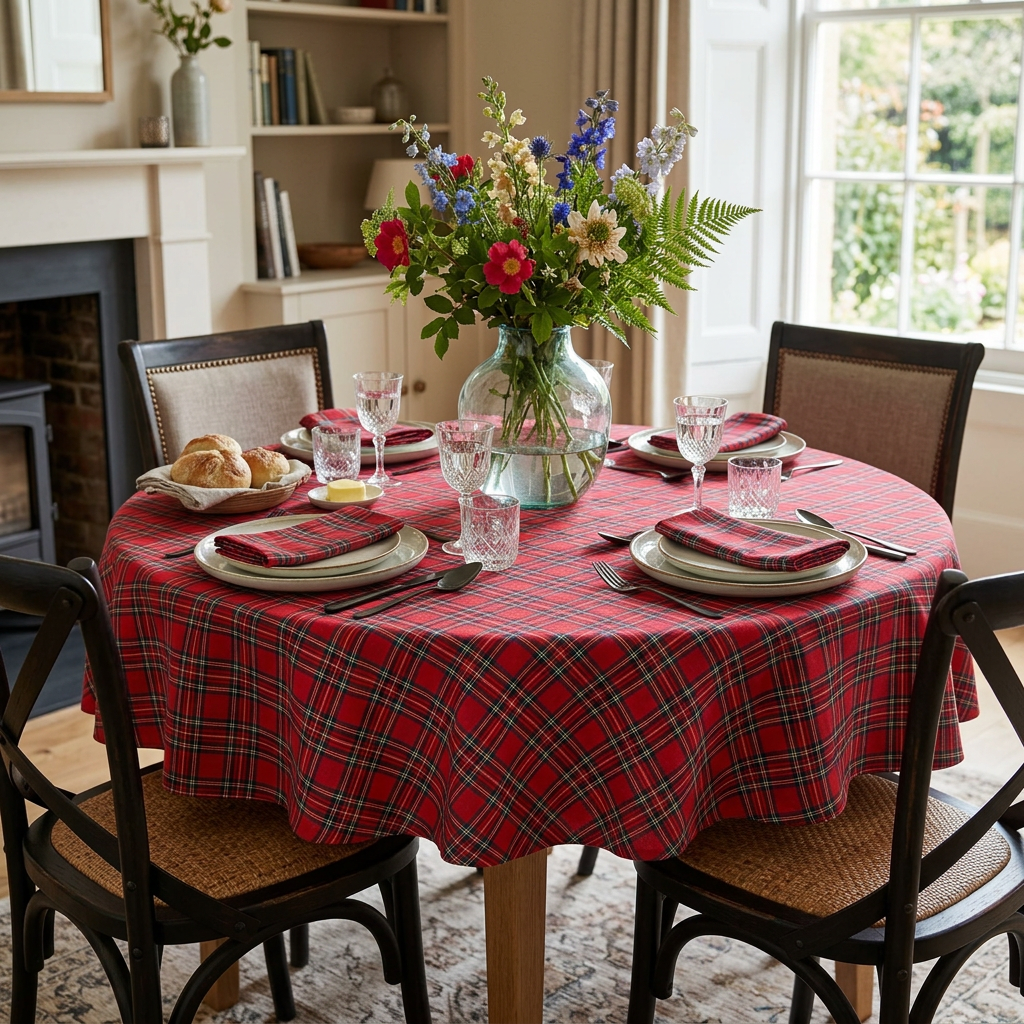 Tafelkleed Schotse ruit - Windsor rood (Strijkvrij) Bamar Lifestyle