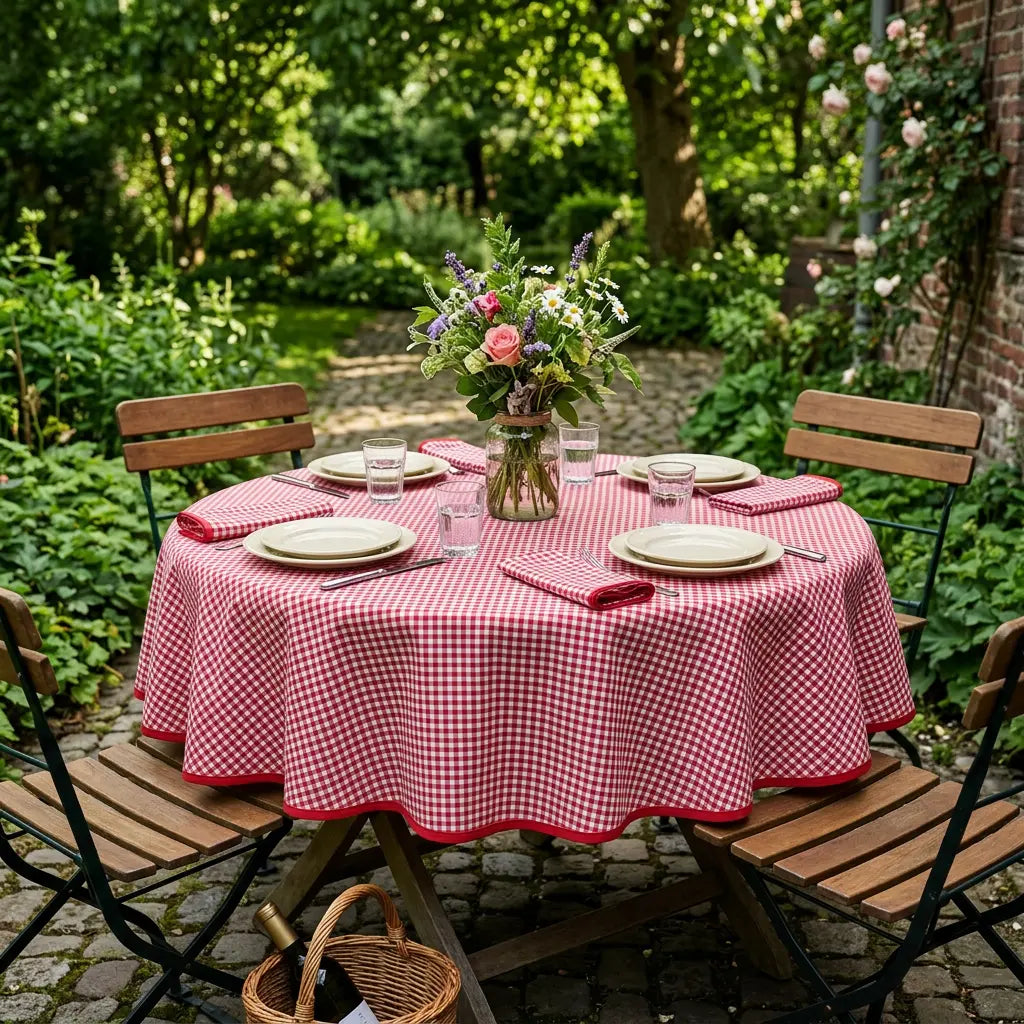 Brabantsbont rood geruit tafelkleed (Strijkvrij) Bamar Lifestyle