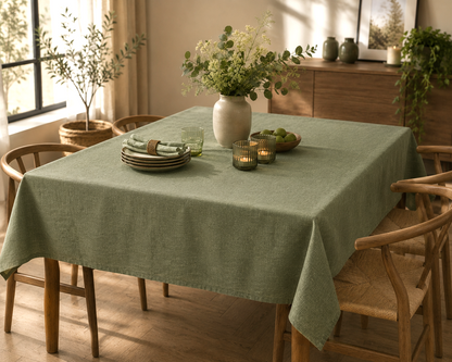 Groen Linnenlook Tafelkleed Sako – Katoen/Polyester (Onderhoudsvriendelijk) Bamar Lifestyle