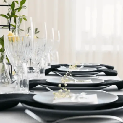 Zwart damast servetten (Hotelkwaliteit: 250 gr/m2) - 100% katoen - Bamar Lifestyle
