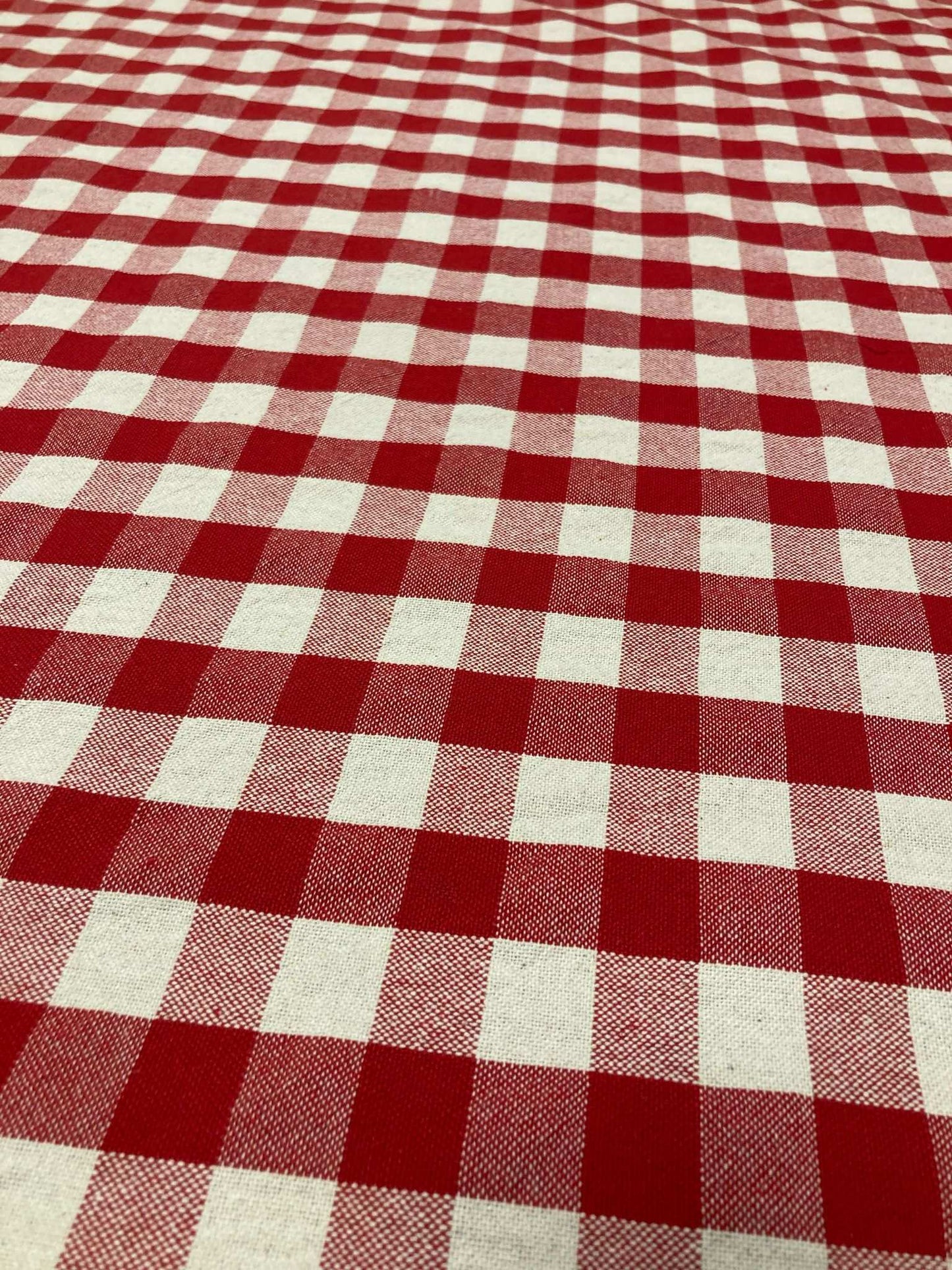 Stof Celine rood geblokt