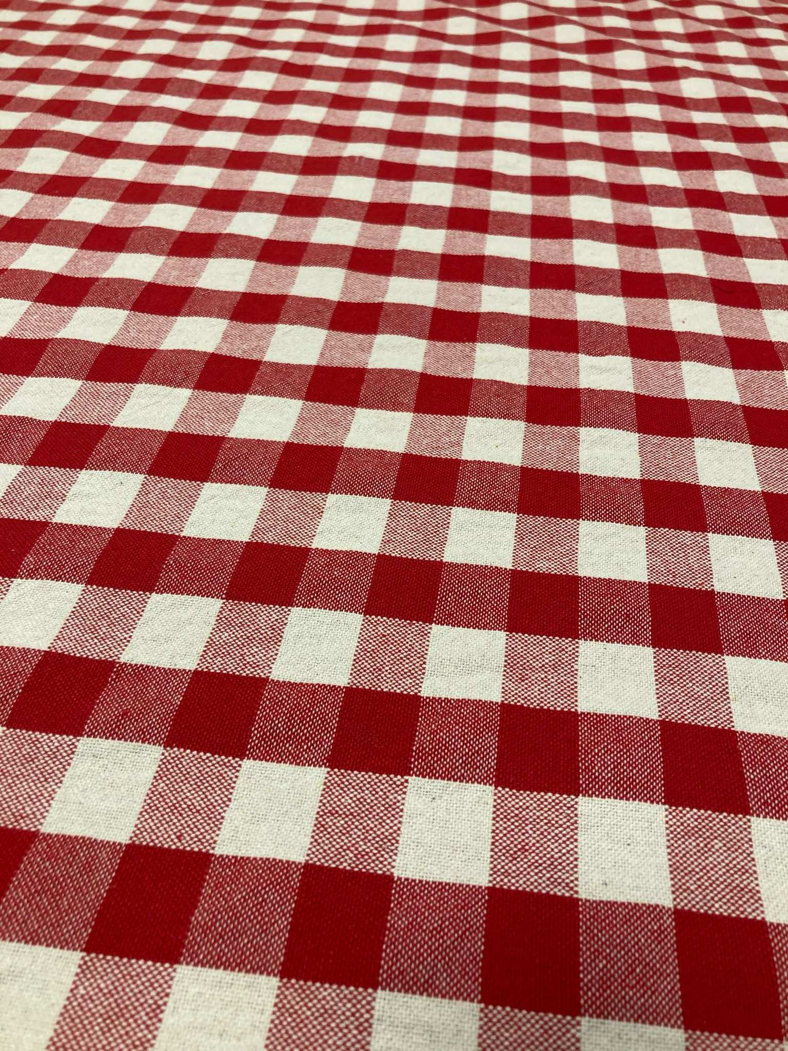 Stof Celine rood geblokt