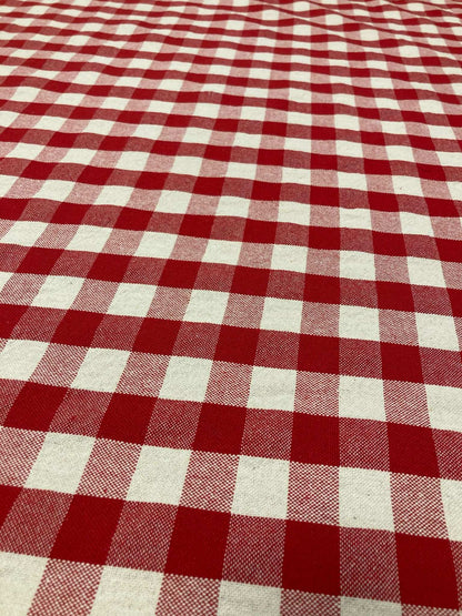 Stof Celine rood geblokt