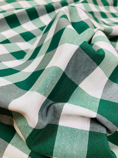 Groen geruit tafelkleed - Grote ruit (Strijkvrij) - Bamar Lifestyle