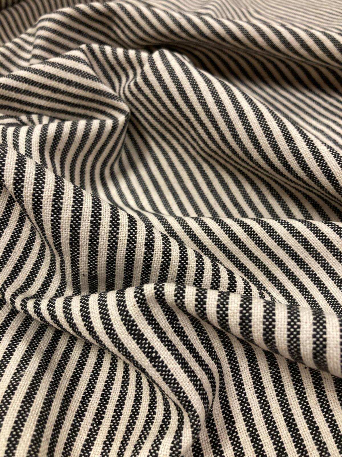 Stof gestreept tafelkleed Salima antraciet