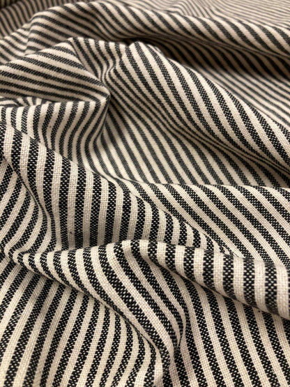 Stof gestreept tafelkleed Salima antraciet