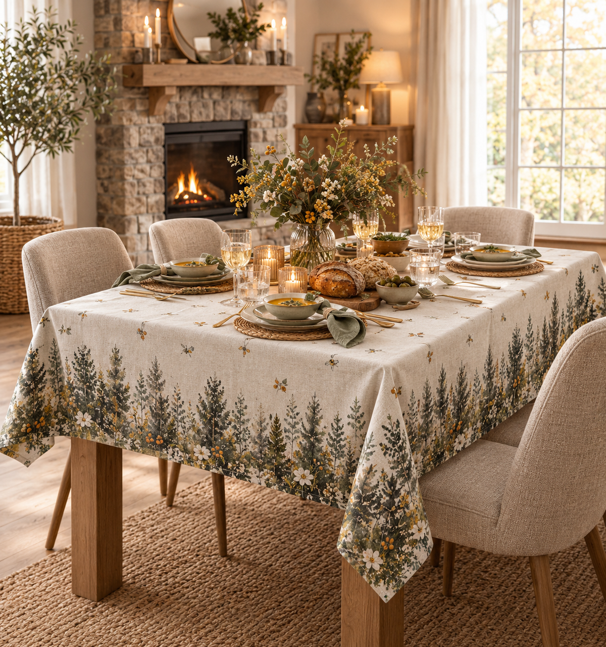 Herfst Tafelkleed Ardenne – Linnenlook (Katoen/Polyester) Bamar Lifestyle