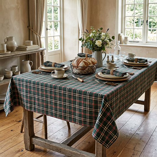 Groen Geruit Tafelkleed Castle – Schotse Ruit / Tartan (Strijkvrij) Bamar Lifestyle
