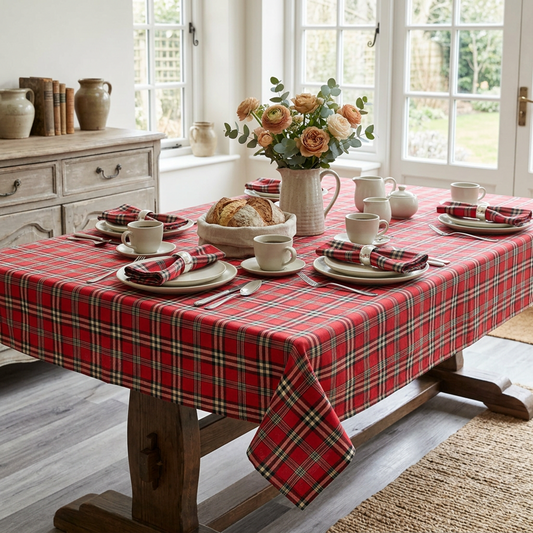 Rode Stoffen Servetten Castle (Set van 4) – Schotse Ruit / Tartan (Katoenmix) Bamar Lifestyle