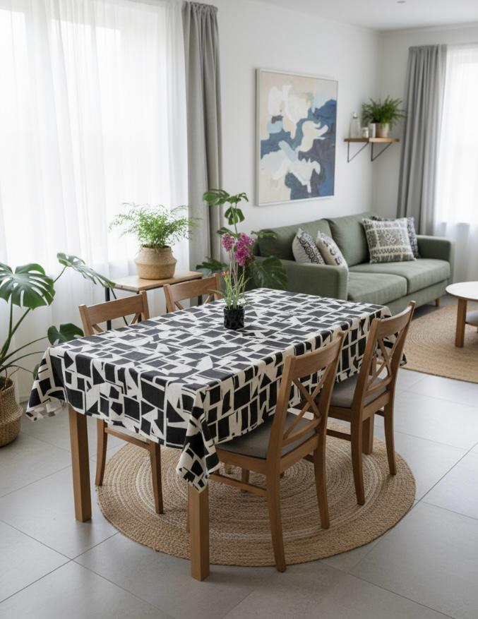 Zwart Modern Tafelkleed Morgan