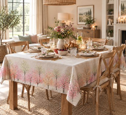 Bloesem Tafelkleed Sakura – Linnenlook (Katoen/Polyester) Bamar Lifestyle