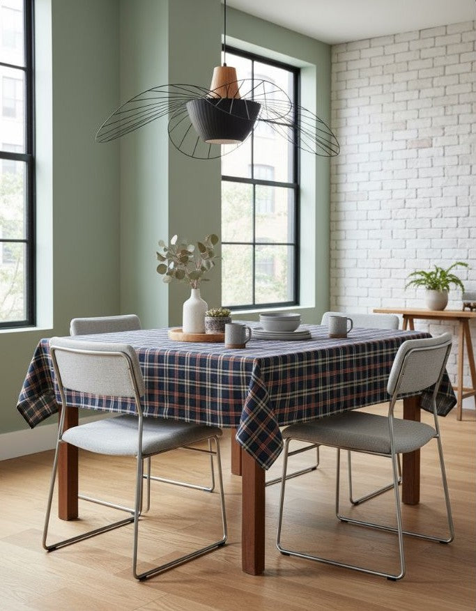 Blauw Geruit Tafelkleed Castle – Schotse Ruit / Tartan (Strijkvrij) Bamar Lifestyle