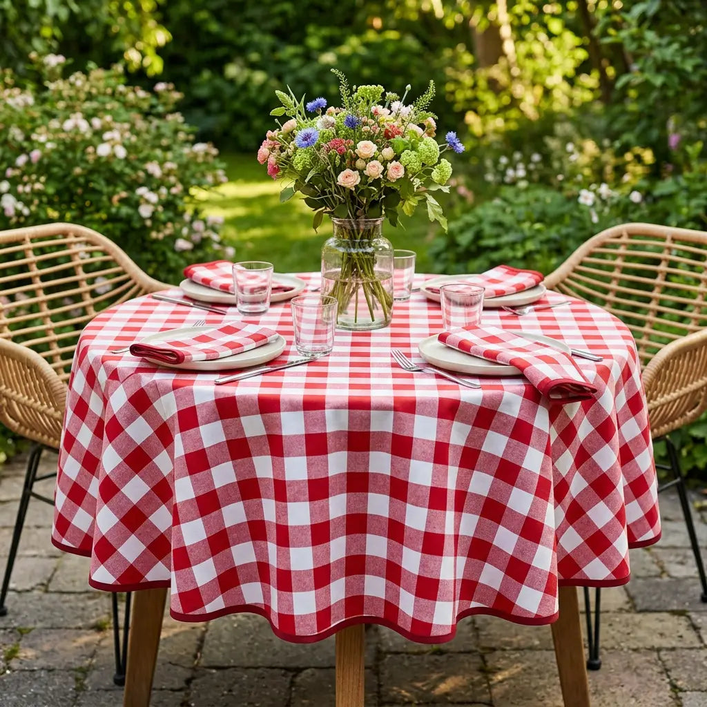 Rood geruit tafelkleed - Grote ruit (Strijkvrij) Bamar Lifestyle