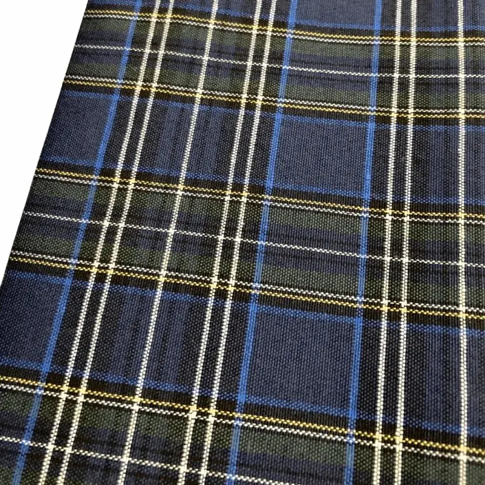 Stofstaal / detail van Tafelloper Schotse ruit blauw Windsor (Strijkvrij)