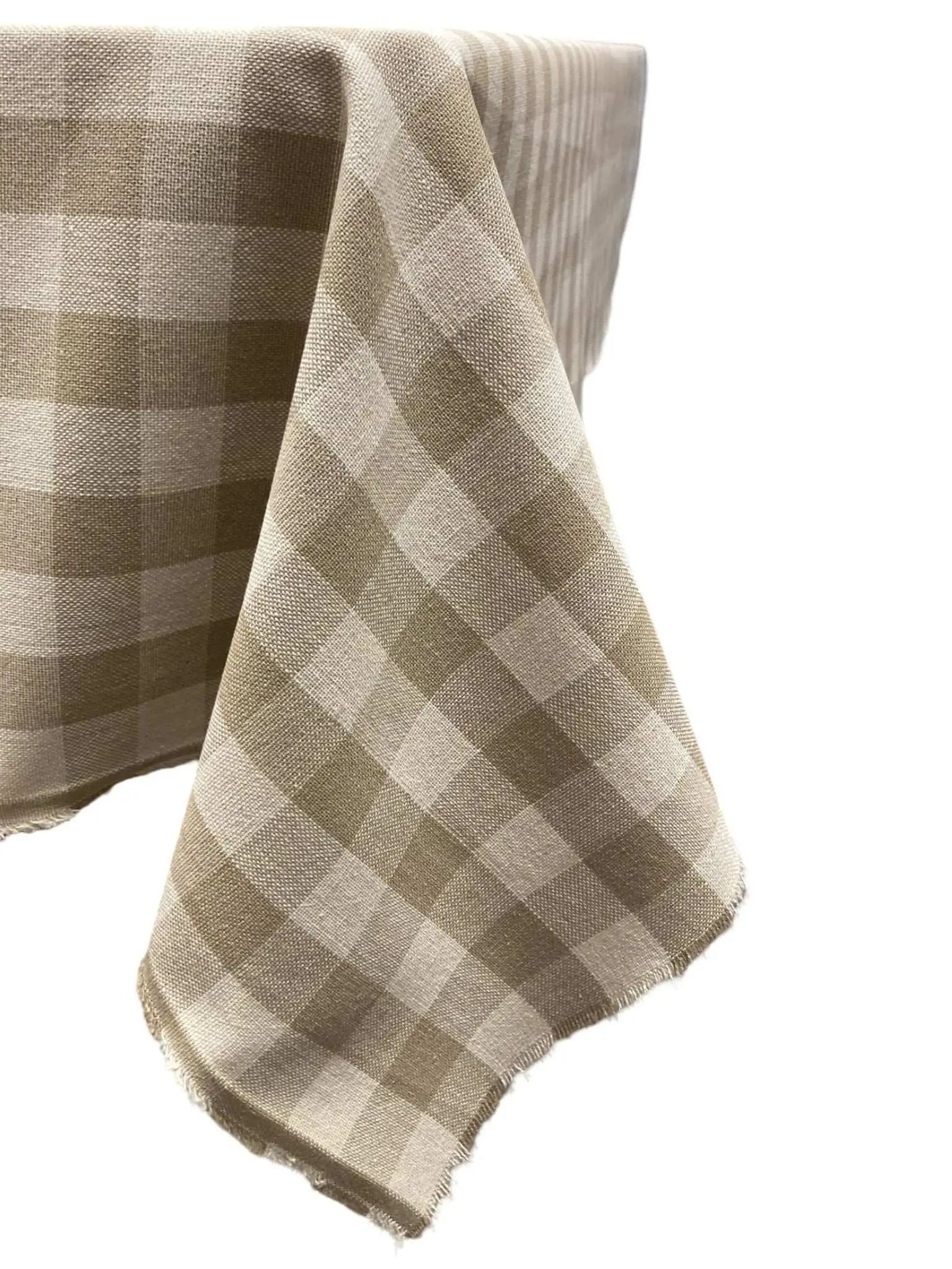 Beige Geblokt Tafelkleed Céline - Bamar Lifestyle