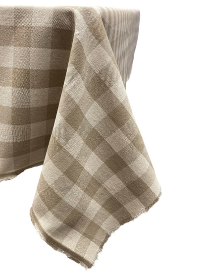 Beige Geblokt Tafelkleed Céline