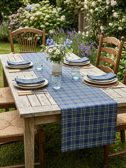 Blauwe Stoffen Servetten Windsor (Set van 4) – Schotse Ruit / Tartan Bamar Lifestyle