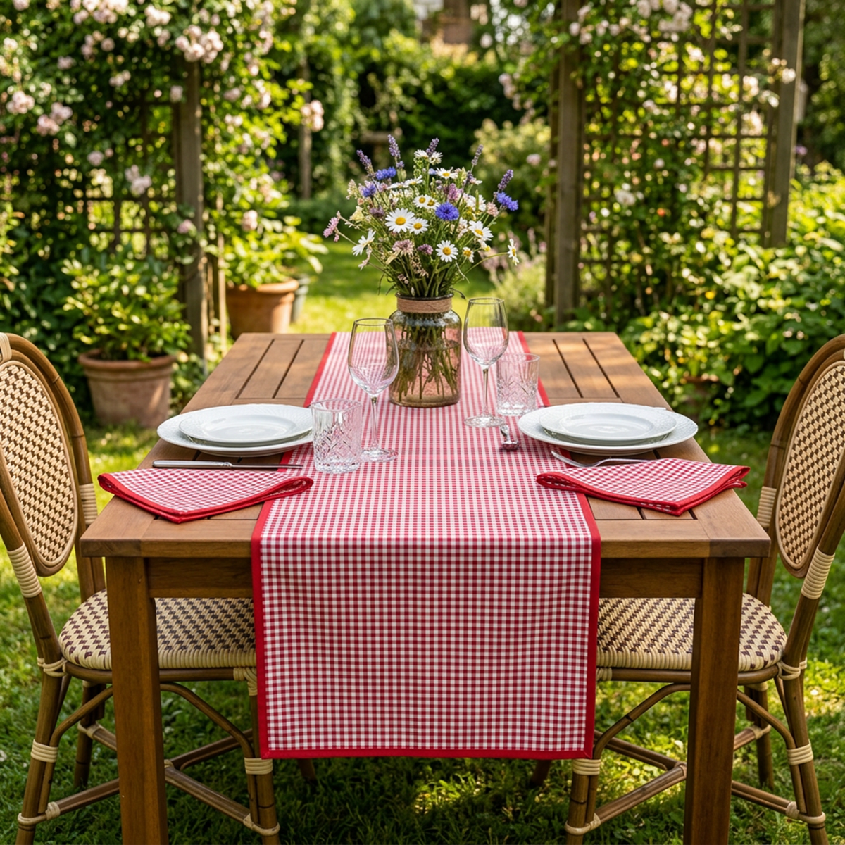 ood-Wit Geruite Stoffen Servetten – Brabants Bont / Kleine Ruit (Katoenmix) Bamar Lifestyle
